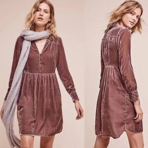 Anthropologie Holding Horses Nantes Dress Velvet Velour Schitt's Creek Alexis